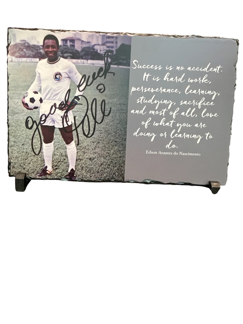 Pelé Inspirational Slate Plaque Memorabilia